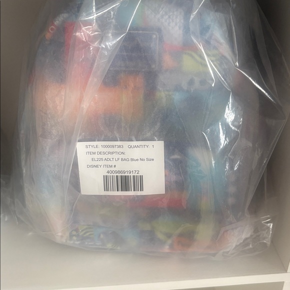 Loungefly Blue Multicolor EPCOT Pattern Mini Backpack - Picture 4 of 4